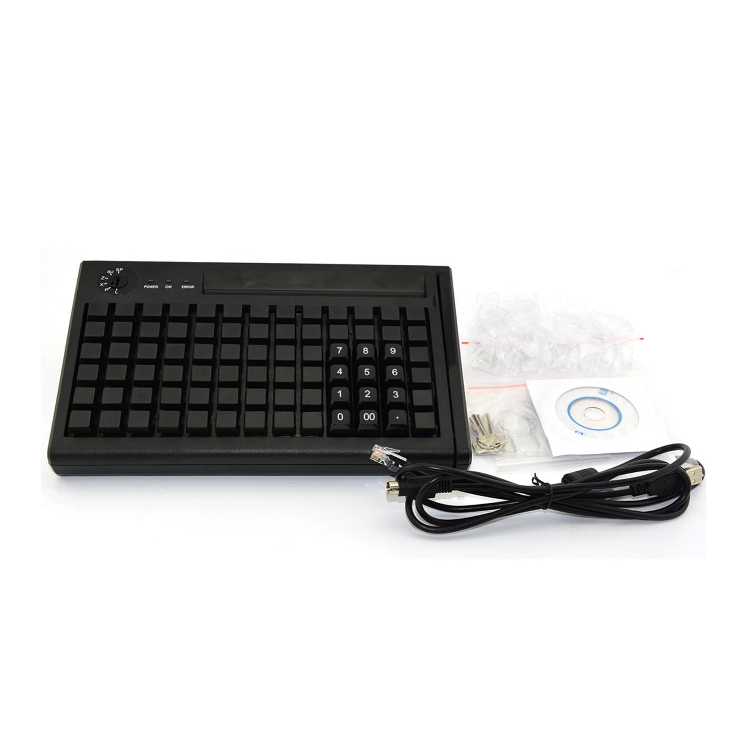 Clavier de programmation USB PS/2, 78 touches, avec lecteur de carte à bande magnétique, KB78M-S