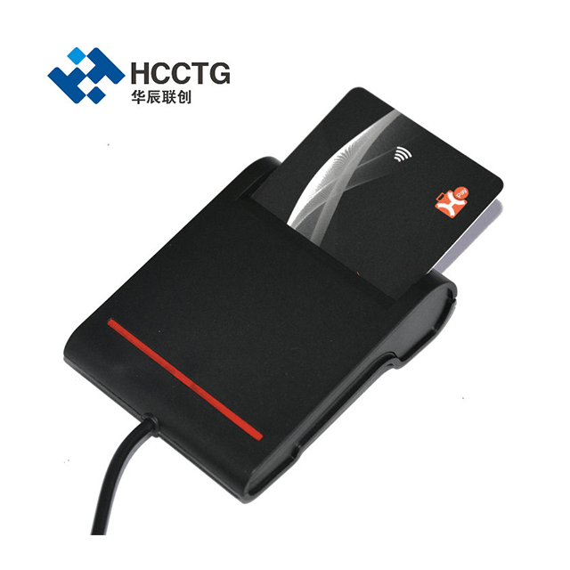 HCCTG Lecteur de carte à puce à contact EMV L1 USB ISO7816 DCR30