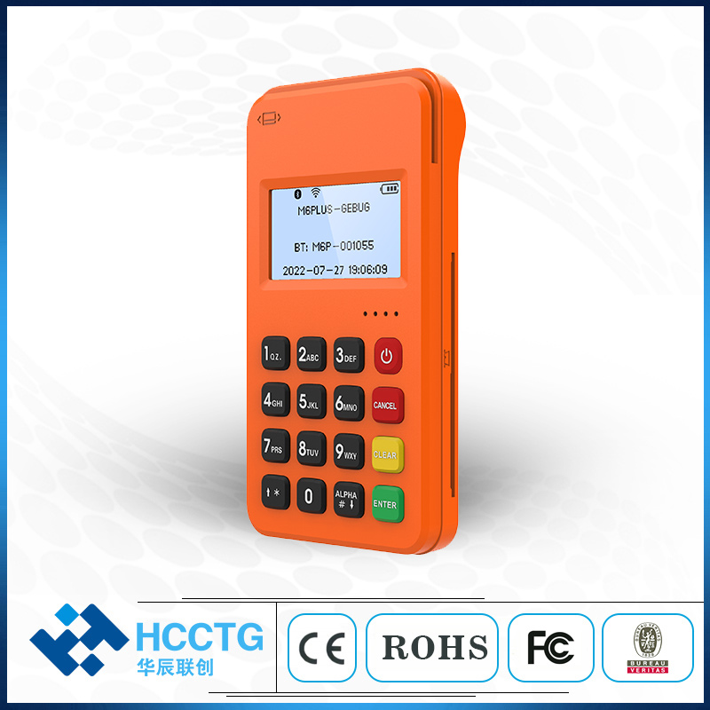 HCCTG Terminal de paiement mobile Bluetooth EMV PCI 3 en 1 MPOS M6 PLUS