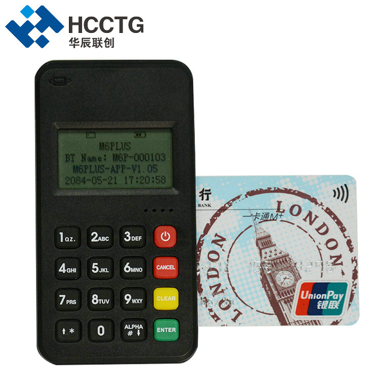 HCCTG Lecteur de paiement par carte Bluetooth 3 en 1 Mobile POS M6 PLUS