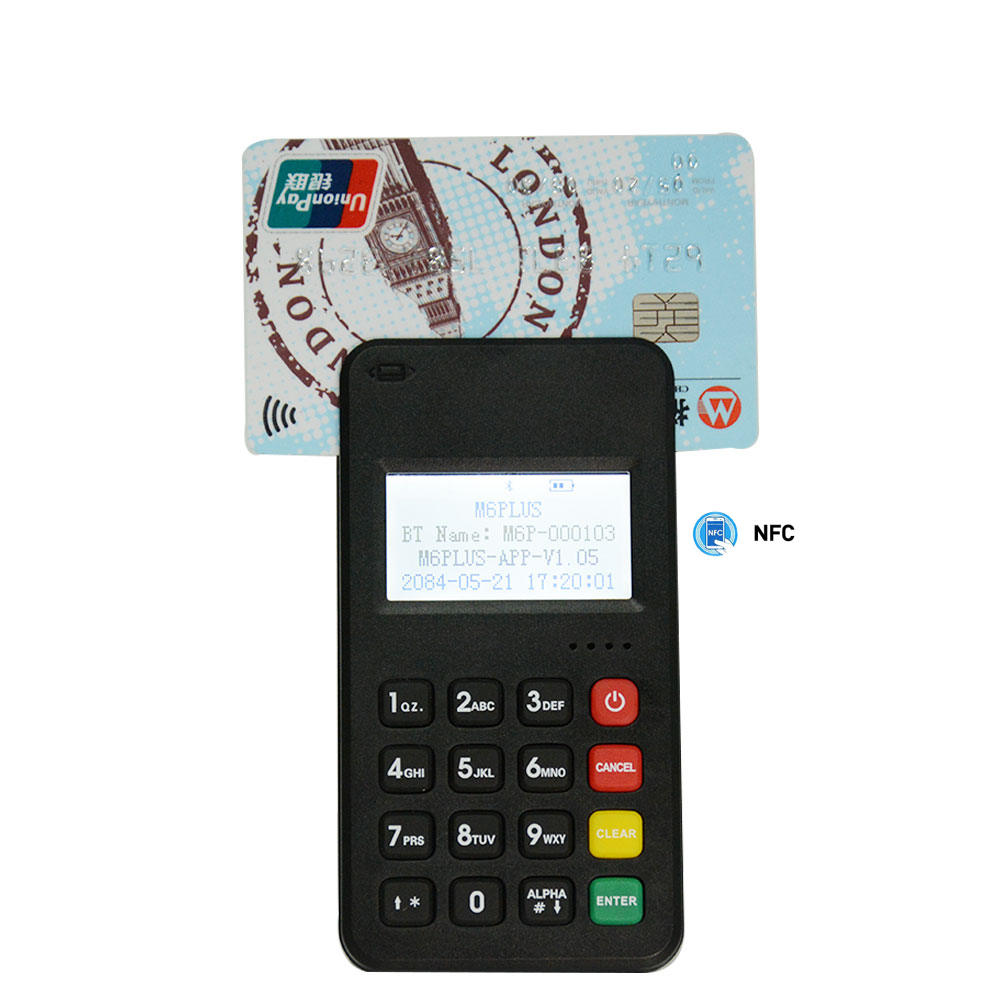 Terminal de paiement sans fil mobile Android Mastercard Bluetooth WiFi Mini MPOS M6 PLUS