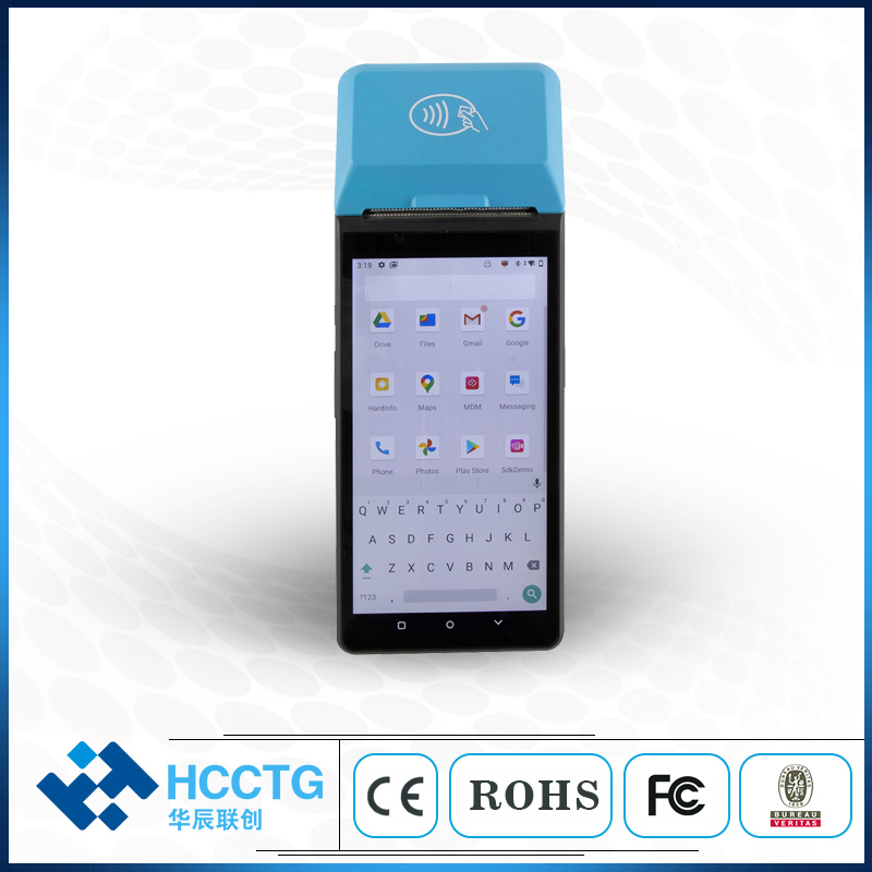 HCCTG Machine de point de vente Android 4G NFC 6 pouces avec imprimante thermique Z300 de 58 mm