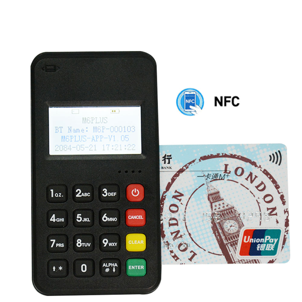 Terminal de paiement sans fil mobile Android Mastercard Bluetooth WiFi Mini MPOS M6 PLUS