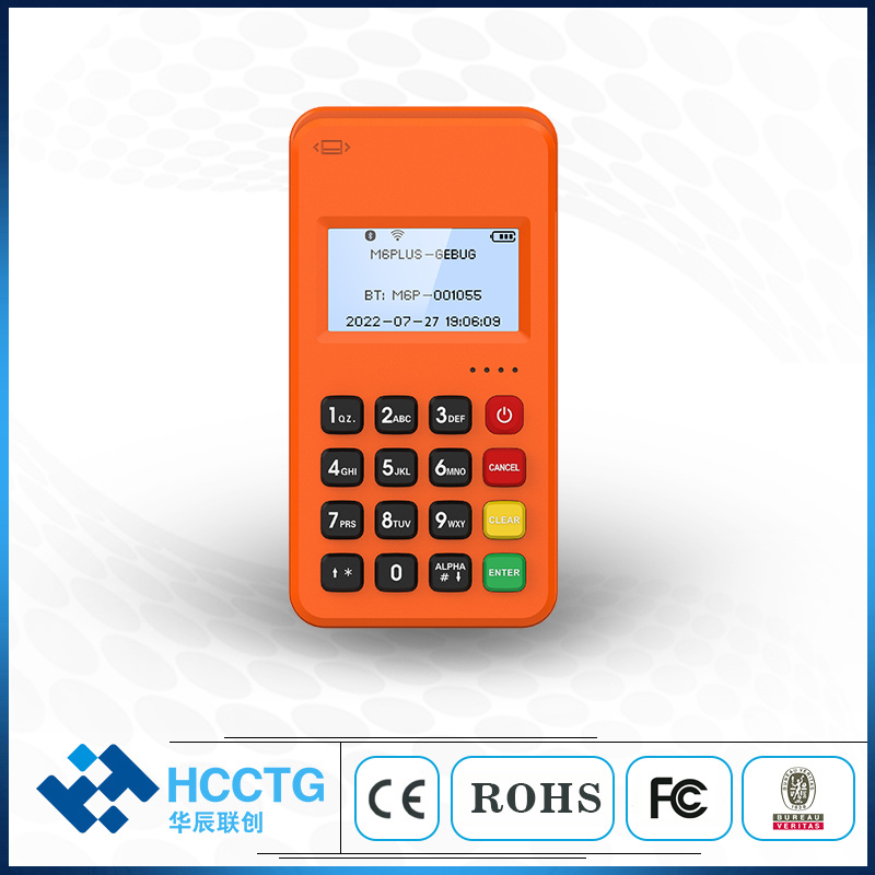 HCCTG Terminal de paiement mobile Bluetooth EMV PCI 3 en 1 MPOS M6 PLUS