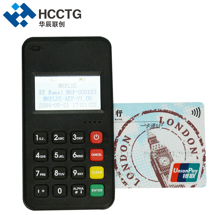 HCCTG Lecteur de carte Bluetooth+WiFi Machine de paiement mobile MPOS M6 PLUS