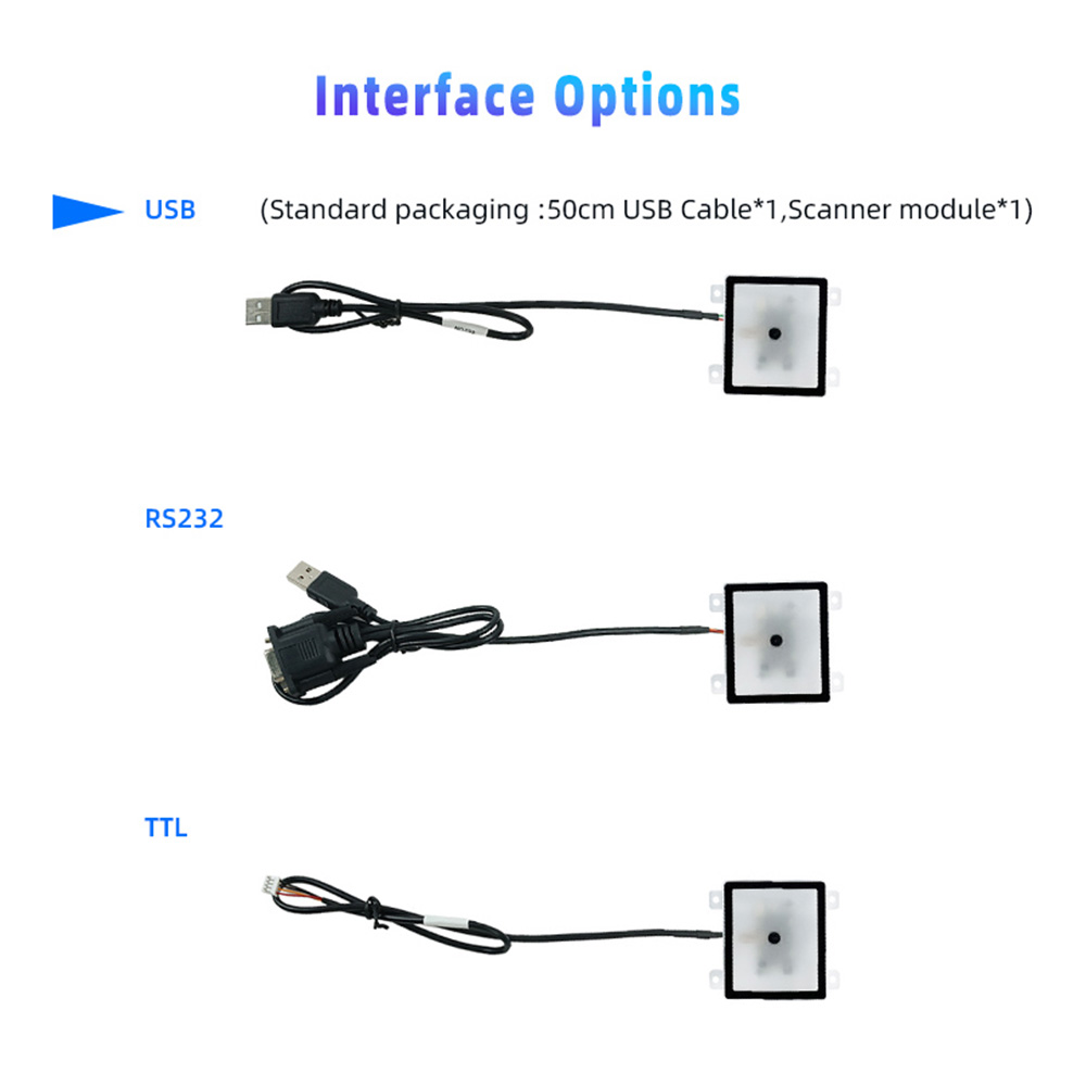 Lecteurs de tickets longue portée, Scanner QR pour le stationnement, module 2D intégré HS-206H3