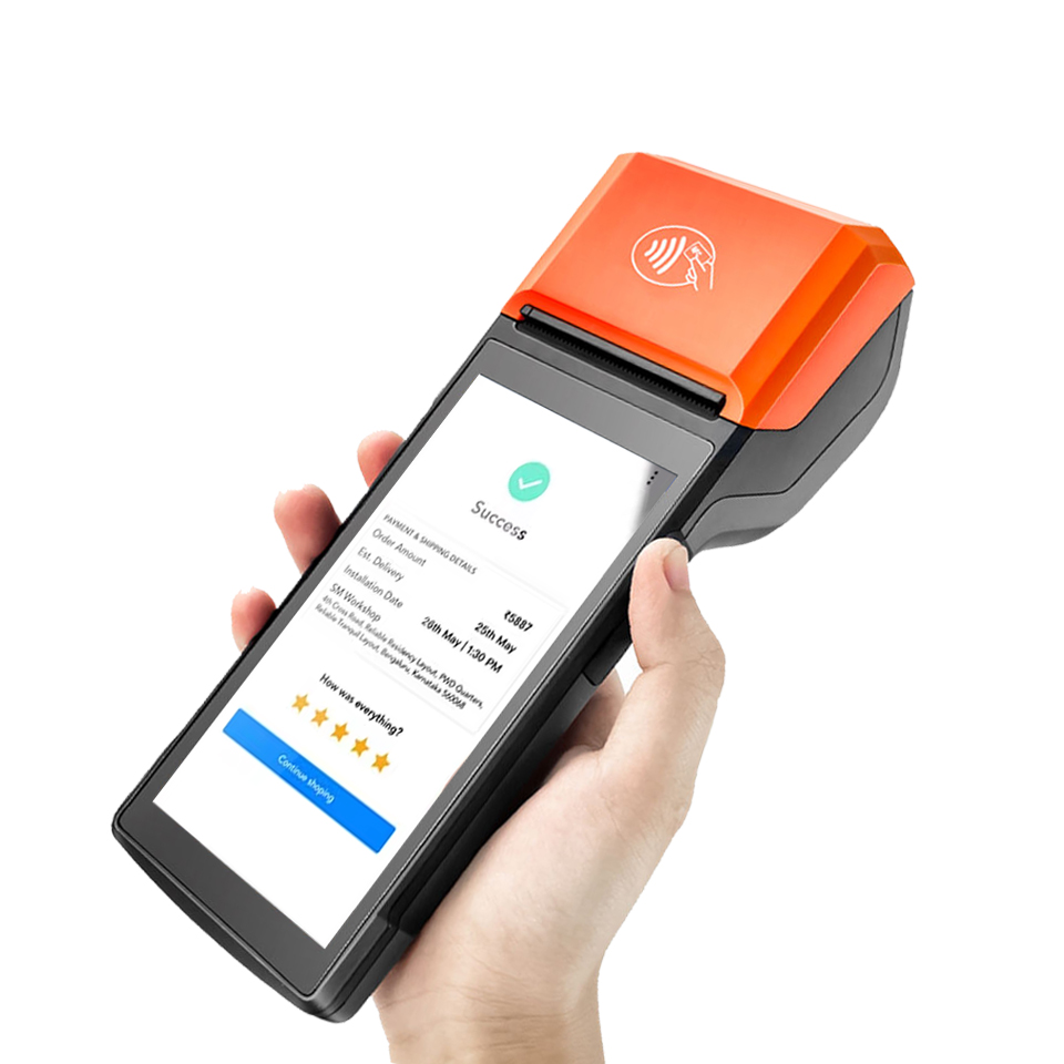 HCCTG NFC GPS 4G Android 14 Terminal mobile intelligent avec imprimante 58 mm R330 Plus