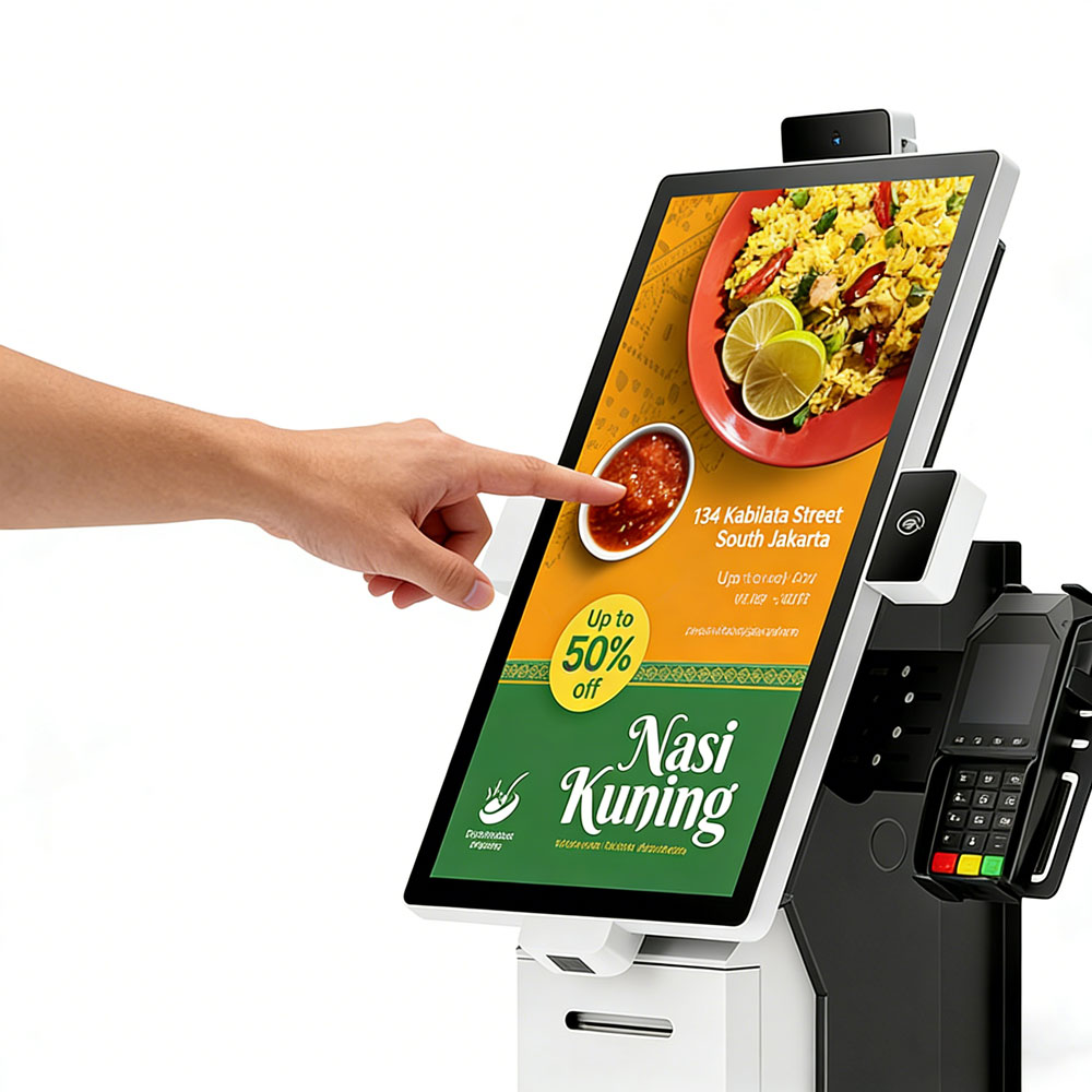 Paiement de commande en libre-service Kiosque innovant à écran tactile tout-en-un en libre-service de 15,6 pouces HSK-SA15 (HSK-SW15)