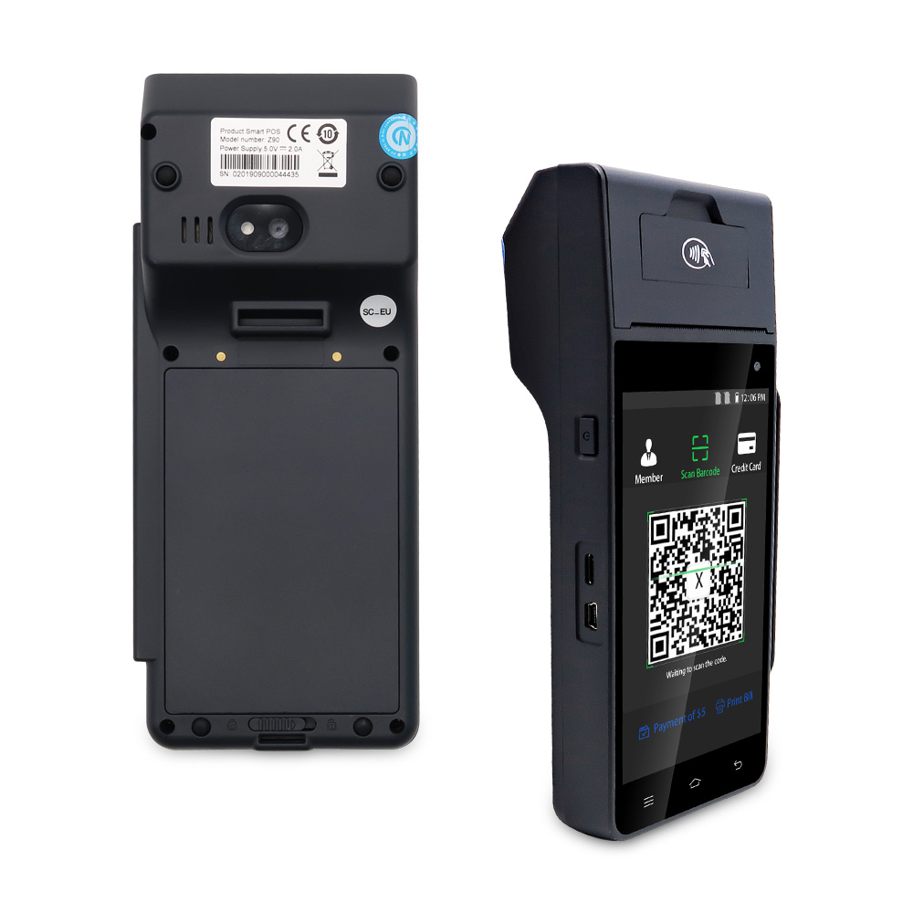 5 pouces 4G Android 12 Carte Reader Handheld POS avec imprimante HCC-Z90