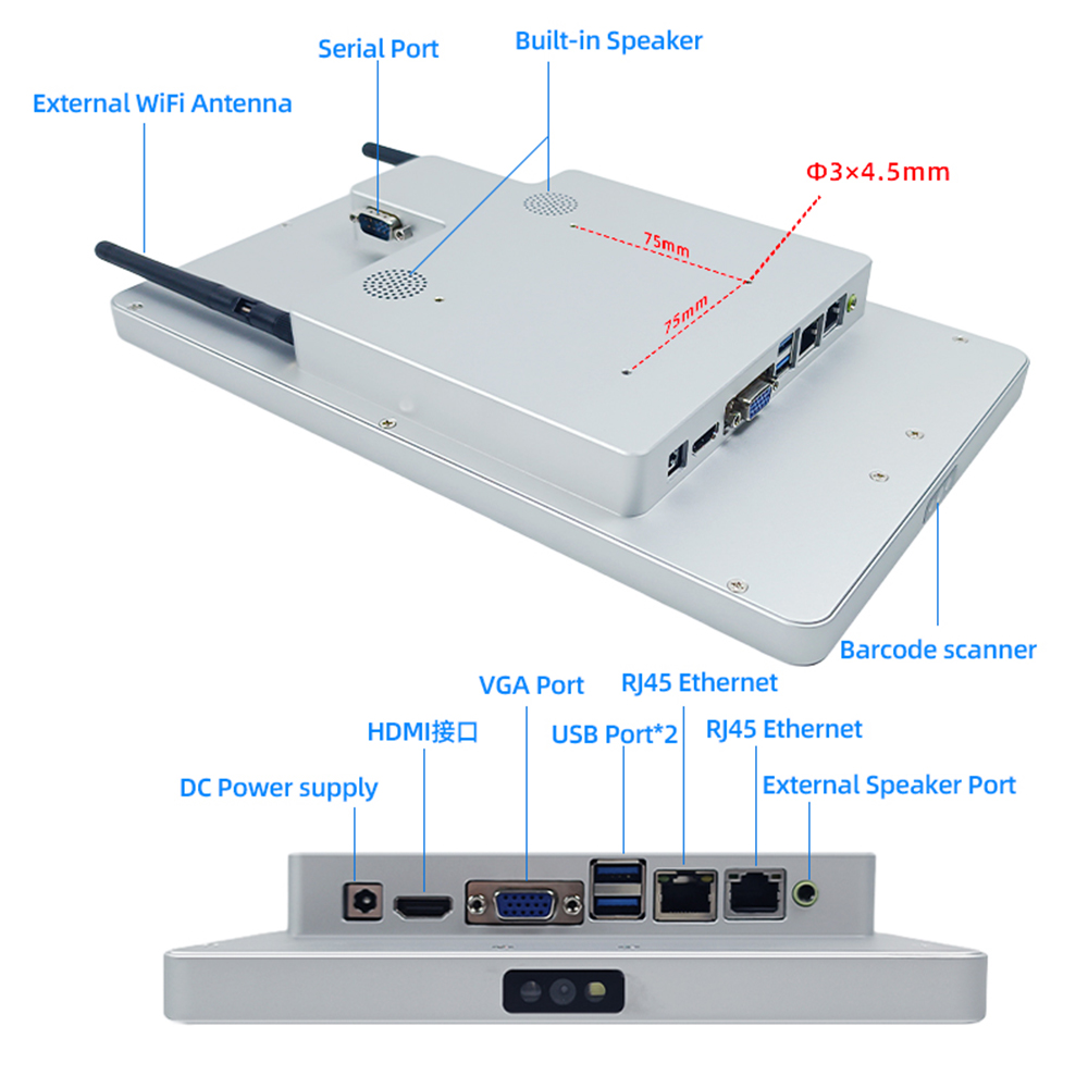 Windows 10 Barcod Fast Scanner Terminal Industrial Fixed 10 pouces Bargode Scanner Prix Checker ER240W