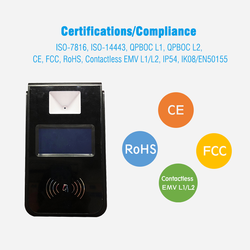 HCCTG Système Linux 4.9 GPS Unionpay EMV Validateur de bus intelligent 4,3 pouces P18-L2