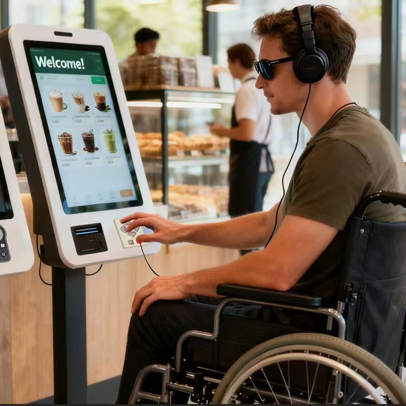 Clavier de Navigation Audio Braille rétroéclairé Programmable à 6 touches ADA DDA pour kiosques de point de vente AKB10