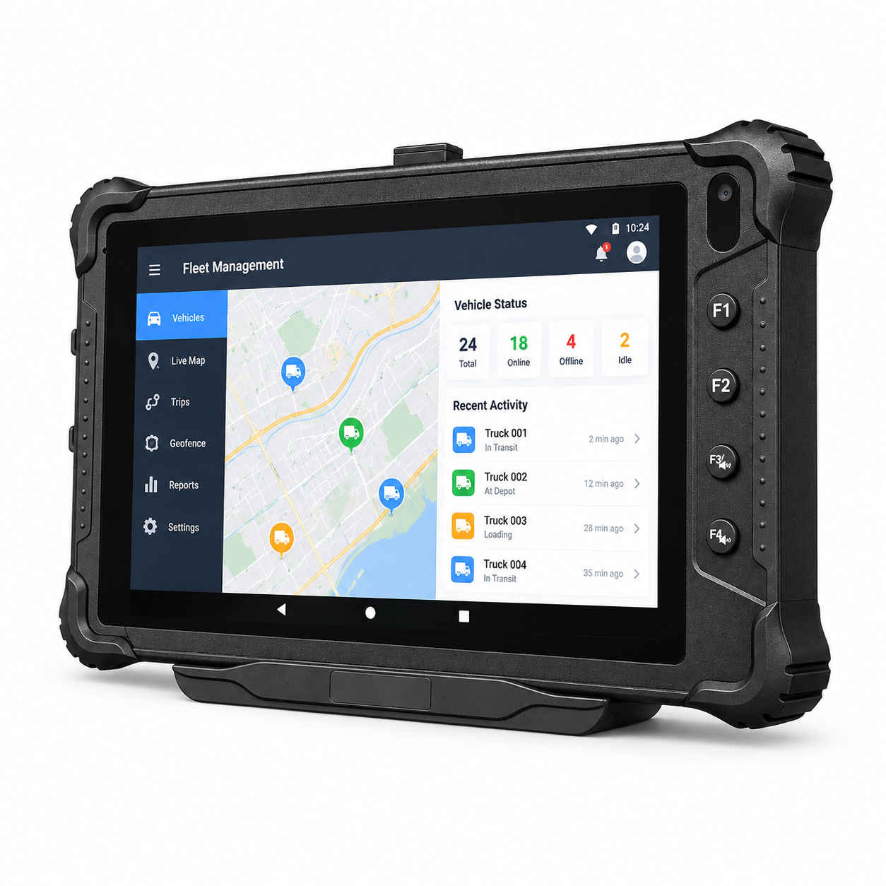 Tablette robuste Android 14 de 8 pouces montée sur véhicule pour la gestion de flotte avec 4G LTE et GPS V82T