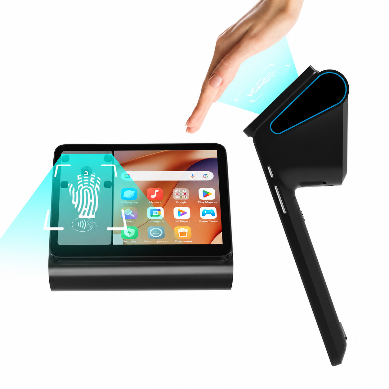 Terminal de point de vente portatif de reconnaissance de veine de paume, Android 14, haute sécurité, avec imprimante thermique 4G WiFi BT5.0 Z150P