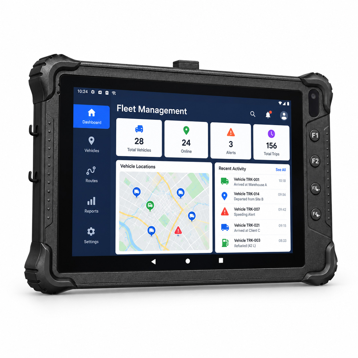 Tablette robuste Android 14 de 8 pouces montée sur véhicule pour la gestion de flotte avec 4G LTE et GPS V82T
