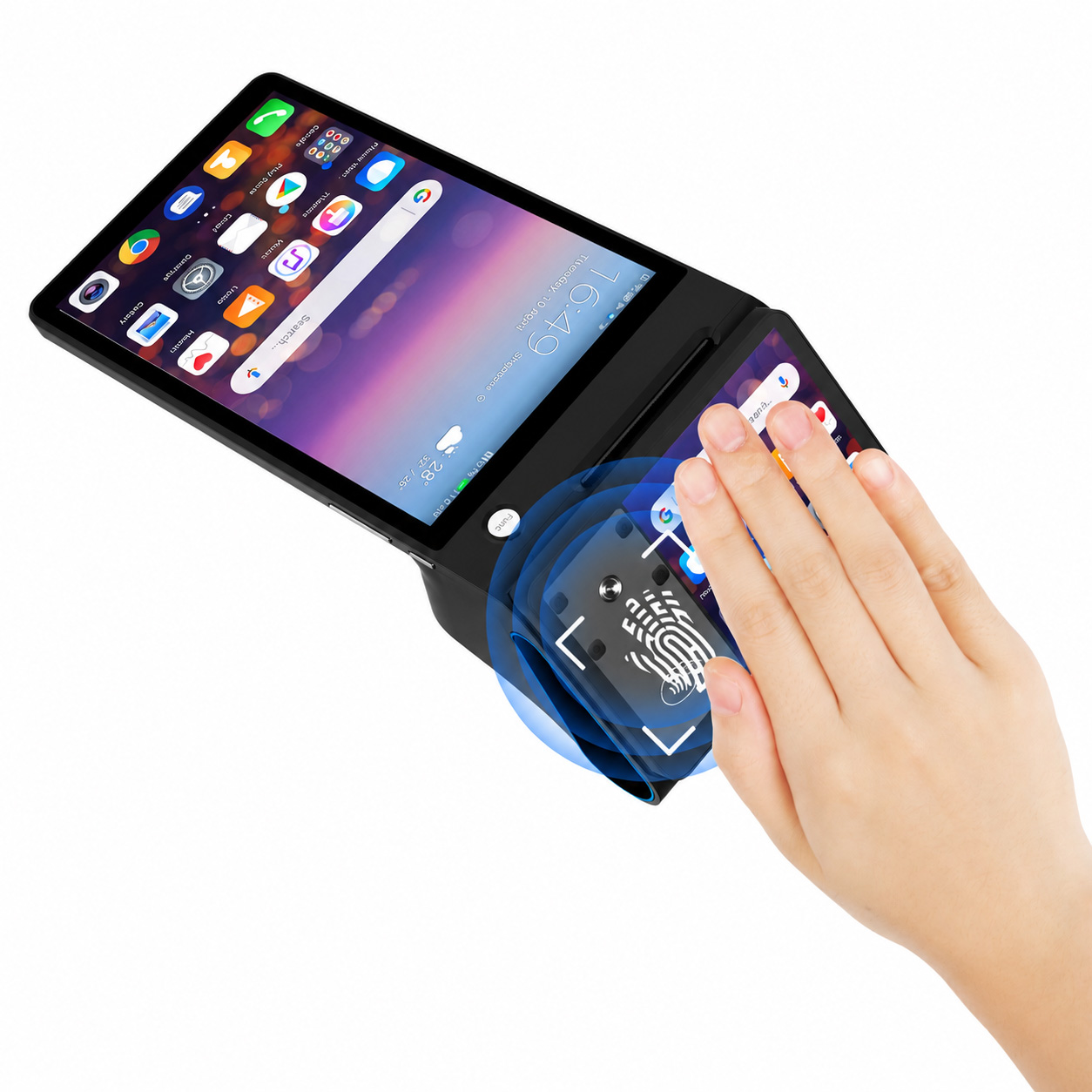 Terminal de point de vente portatif de reconnaissance de veine de paume, Android 14, haute sécurité, avec imprimante thermique 4G WiFi BT5.0 Z150P