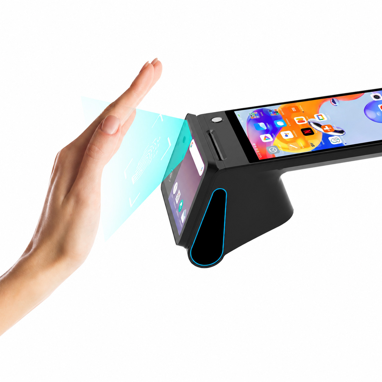 Terminal de point de vente portatif de reconnaissance de veine de paume, Android 14, haute sécurité, avec imprimante thermique 4G WiFi BT5.0 Z150P